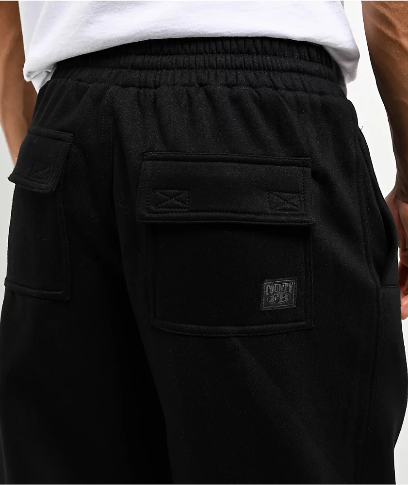 FB County Rhinestone Black Sweat Pants | MainPlace Mall