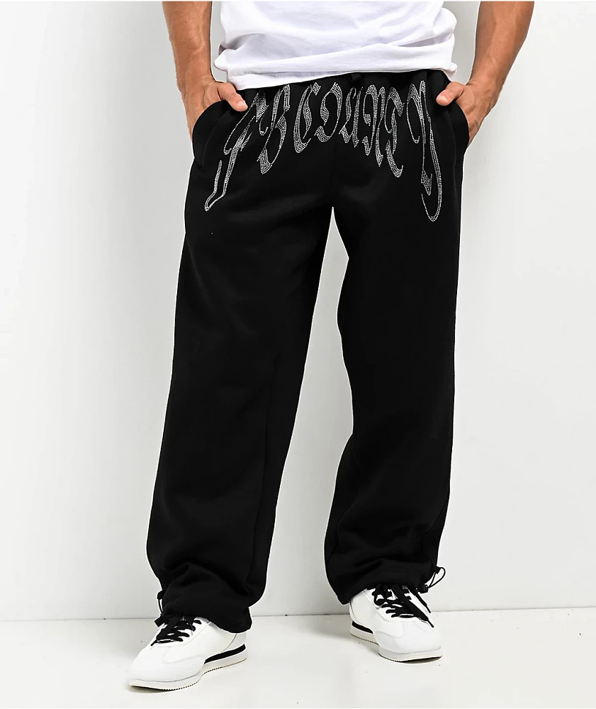 FB County Rhinestone Black Sweat Pants at CoolSprings Galleria in