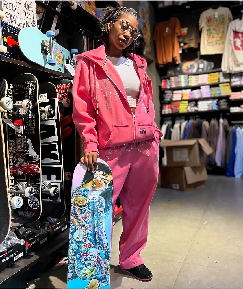 FB County Rhinestone Pink Sweatpants | Liberty Center