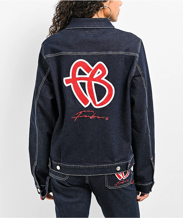foufou フーフー denim classical jacket FUBU Classic Dark Blue Denim Jacket at Hamilton Place in