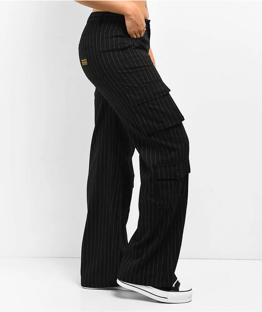 Pinstripe cargo shop pants