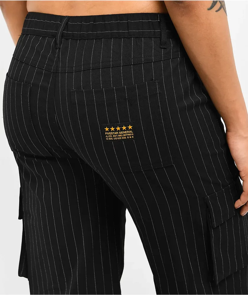 Pinstripe cargo outlet trousers