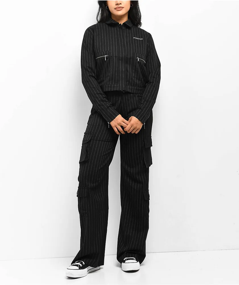 Fivestar General Low Rise Black Pinstripe Cargo Pants Mall of
