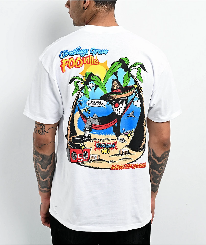 Foos Gone Wild Fooville Vacation White T-Shirt | Liberty Center