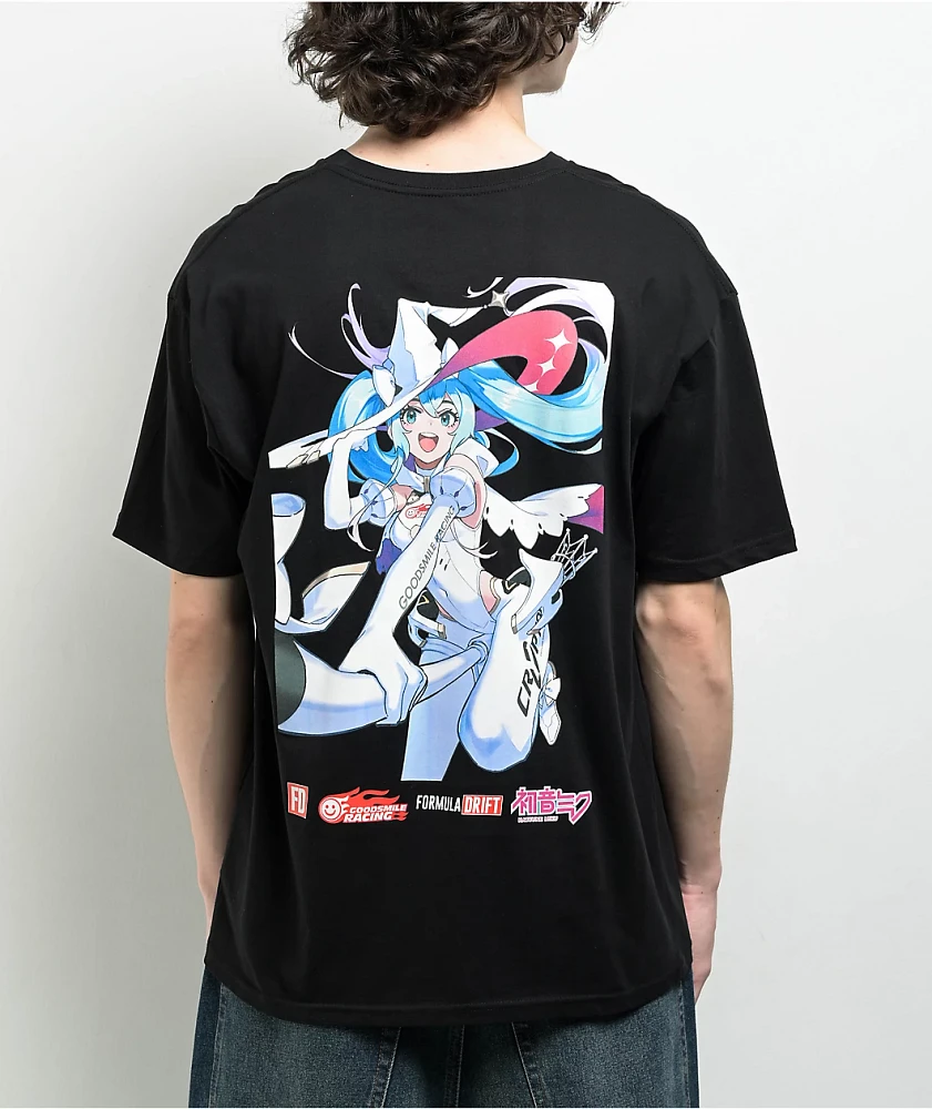 Formula DRIFT x Good Smile Racing Miku Black T-Shirt | Liberty Center