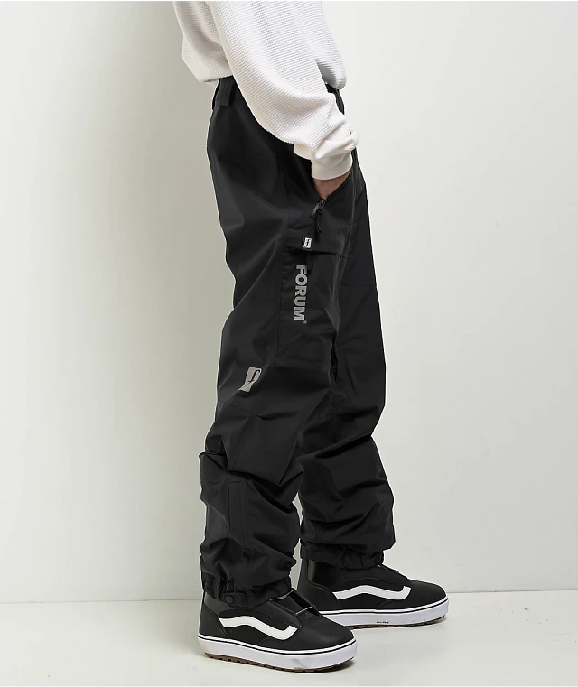 Forum 3 Layer All Mountain Black 20K Snowboard Pants | Arden Fair