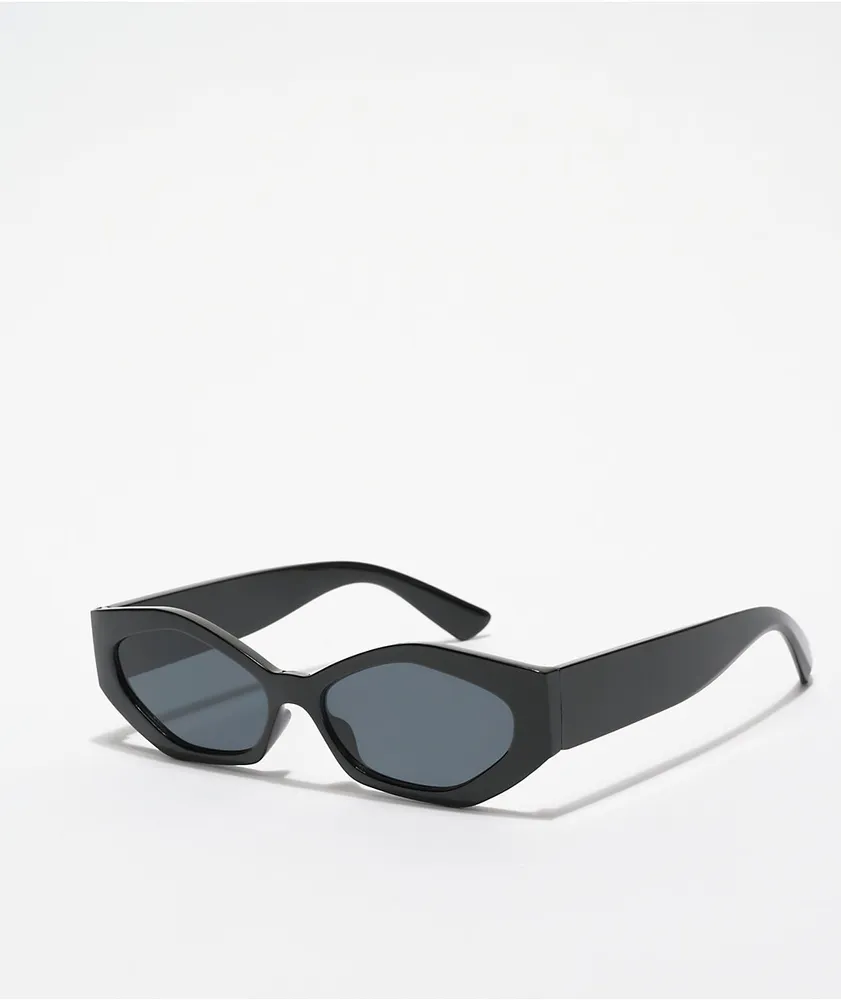 Large black best sale cat eye sunglasses