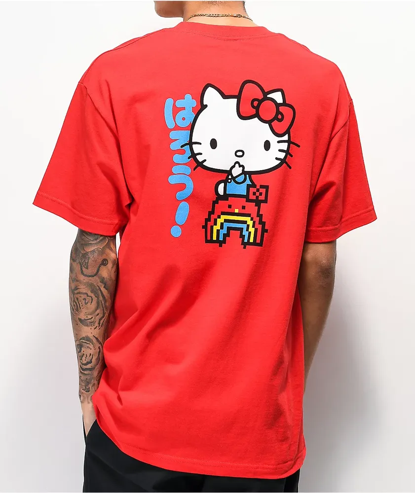 Girl x Hello Kitty 45th Anniversary Rainbow Red T Shirt The Pen