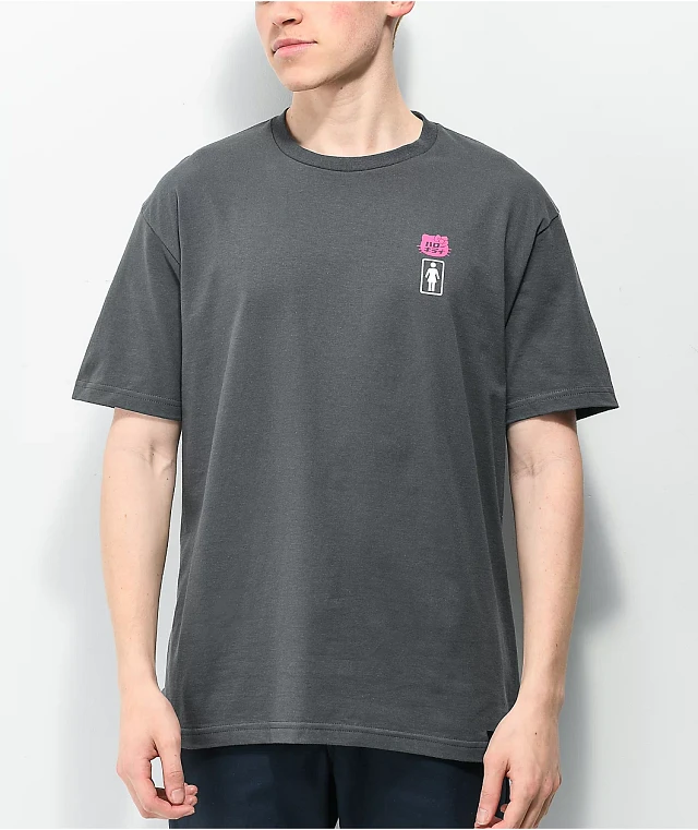 Girl x Hello Kitty 45th Anniversary Push Black T-Shirt | Zumiez
