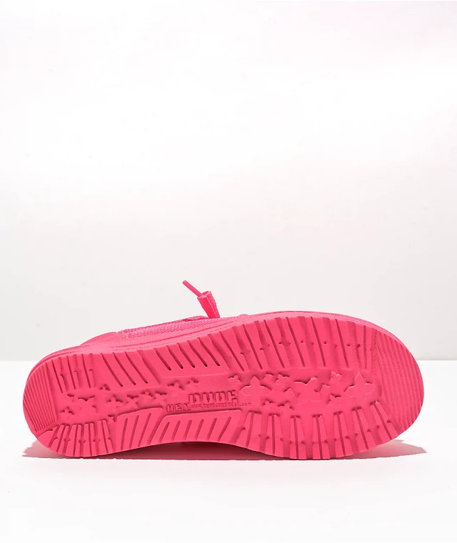 HEYDUDE Wendy Funk Electric Pink Shoes at CoolSprings