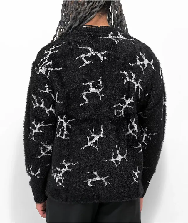 HUF-Cracked-Black-Cardigan-
