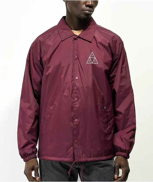 HUF Essentials Burgundy Coaches Jacket