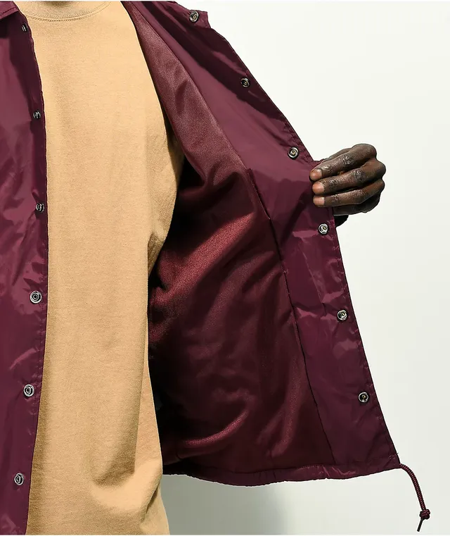 HUF Essentials Burgundy Coaches Jacket Willowbrook Shopping Centre