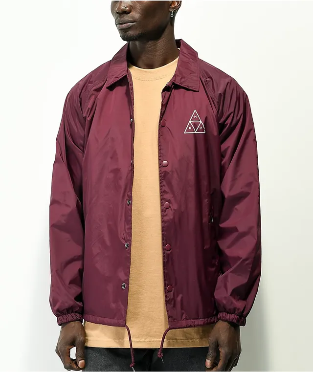 HUF Essentials Burgundy Coaches Jacket