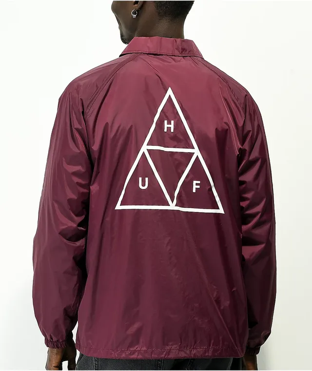 HUF Essentials Burgundy Coaches Jacket