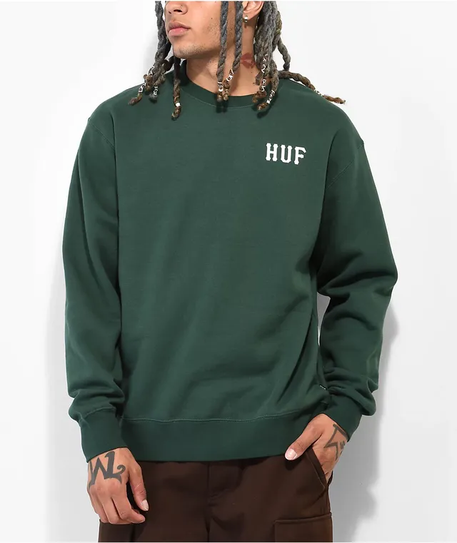 HUF Essentials Classic H Green Crewneck Sweatshirt The Pen Centre