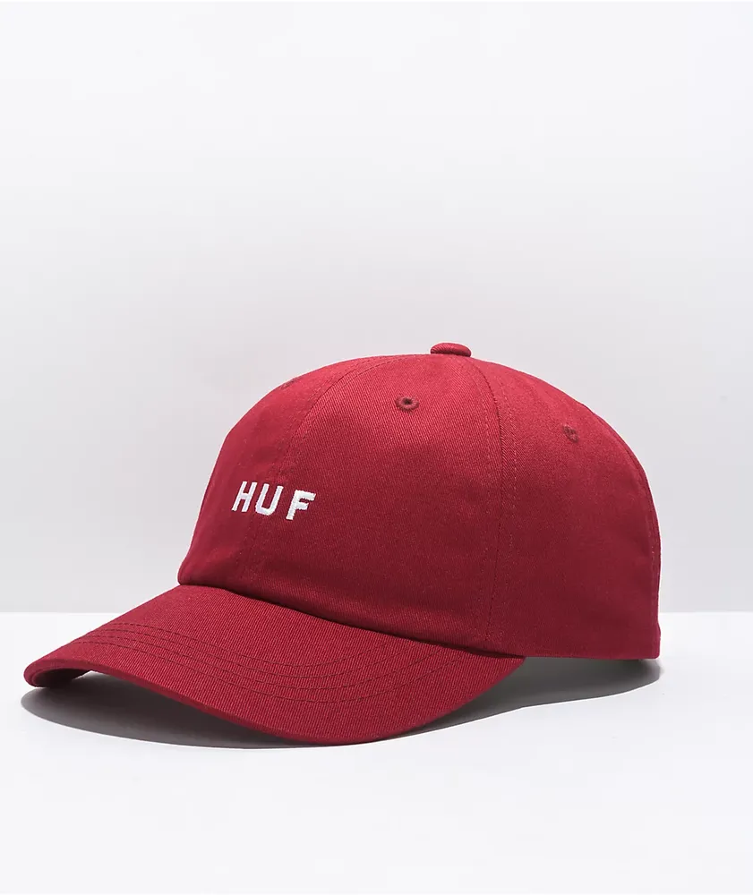 HUF Essentials Logo Bloodstone Strapback Hat Hamilton Place