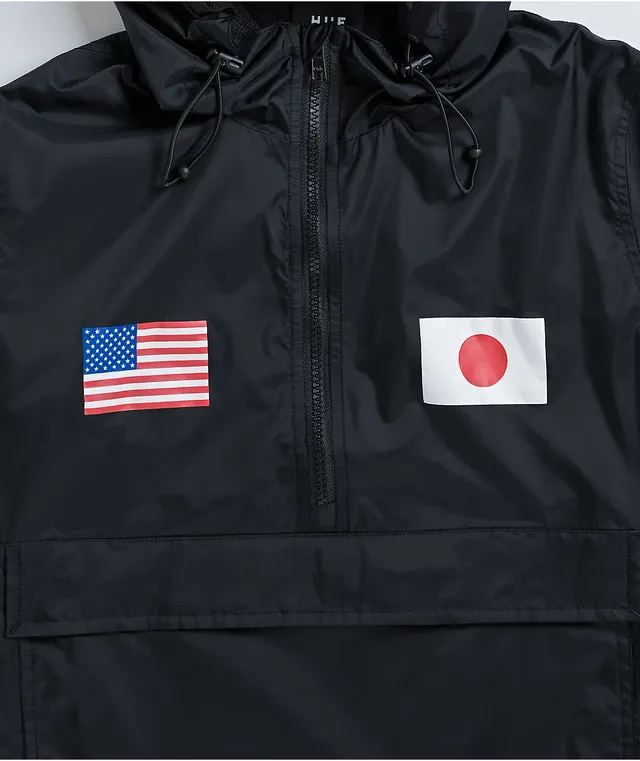 Huf regional tour online black mens anorak jacket