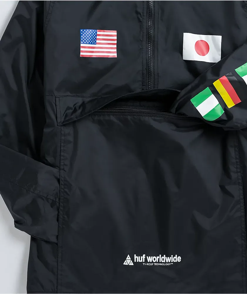 HUF Flags Black Anorak Jacket Mall of America