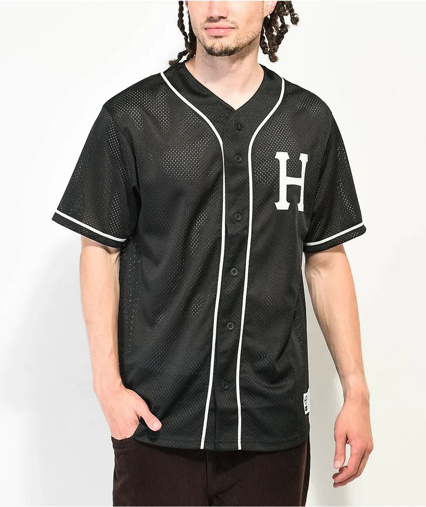 HUF Harlem Black Baseball Jersey Hamilton Place