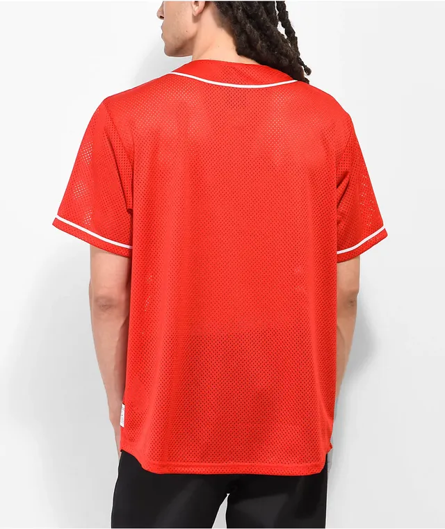 Adidas originals baseball jersey with back embroidered logo and pinstripes store