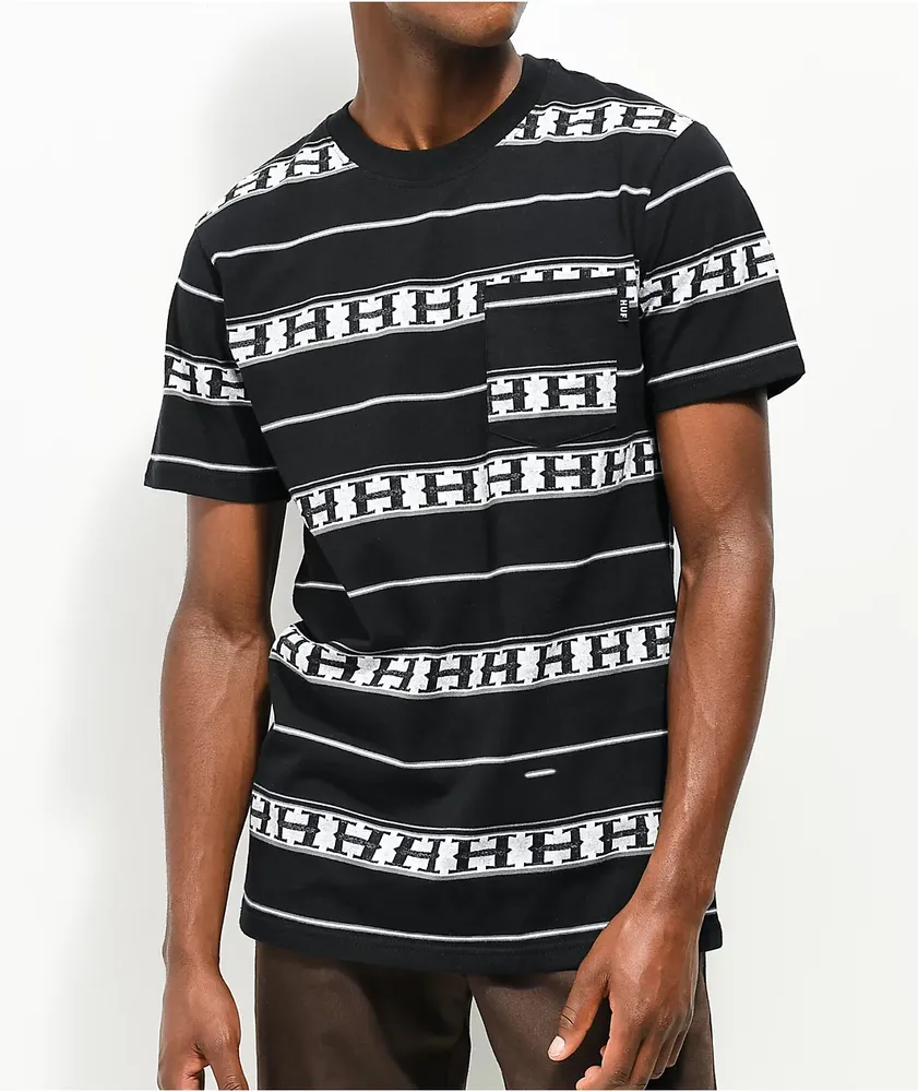 HUF Palisades Stripe Knit Black T-Shirt | Pueblo Mall