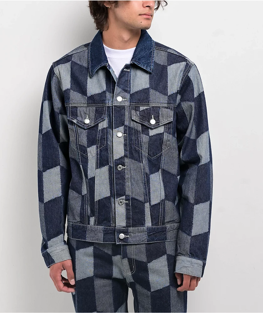 HUF Patchwork Blue Denim Jacket | Arden Fair