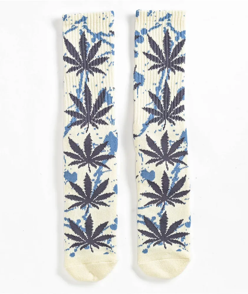 Huf Plantlife Crew Socks - Black/Neon Green - New Star