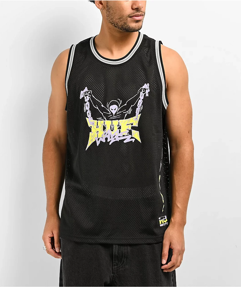 HUF Zine Black Basketball Jersey | Hamilton Place