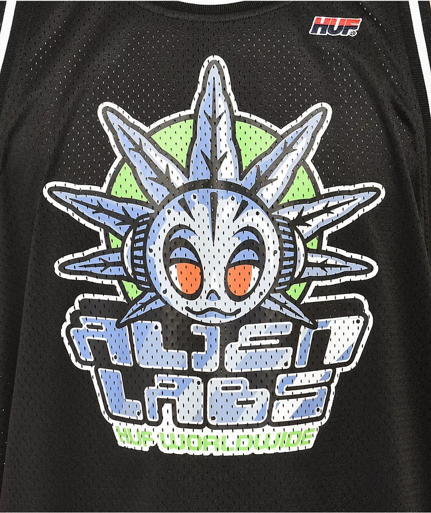 HUF×ALIEN LABS バスケットボール ユニフォーム セットアップ HUF x Alien Labs Black Basketball Jersey | MainPlace Mall