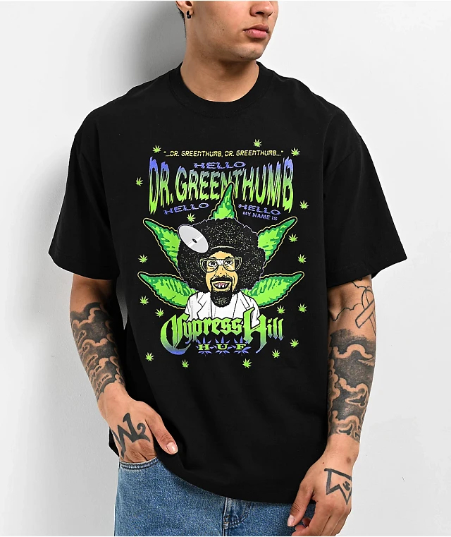 HUF x Cypress Hill Dr. Greenthumb Black T-Shirt | MainPlace Mall
