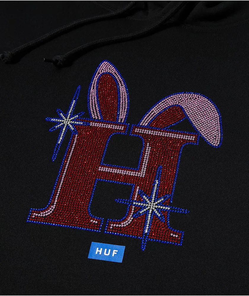 HUF x Freddie Gibbs Iced Out Black Hoodie at Hamilton Place in