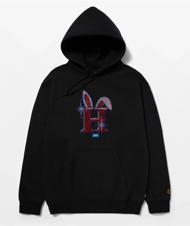 HUF x Freddie Gibbs Iced Out Black Hoodie at Hamilton Place in