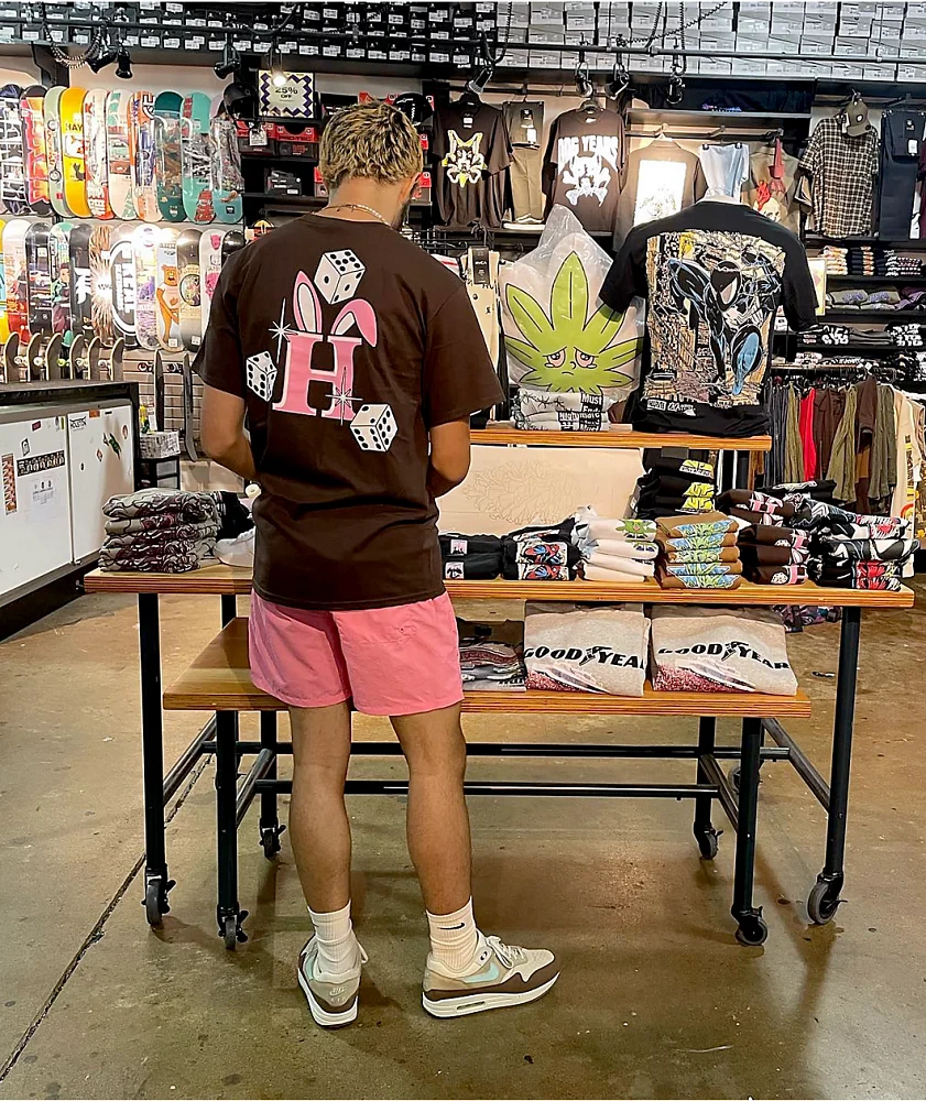 HUF x Freddie Gibbs Lucky Bones Brown T-Shirt | MainPlace Mall