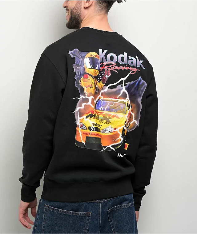 【HUF】HUF X KODAK RIDE THE LIGHTNING CREWNECK / スウェット HUF x Kodak Ride The Lightning Black Crewneck Sweatshirt