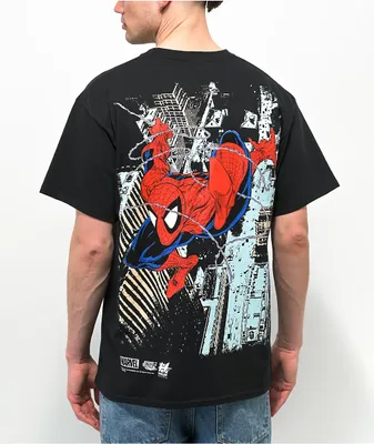 即納 HUF X MARVEL コラボ スパイダーマン シンビオート Tシャツ HUF X MARVEL コラボ スパイダーマン シンビオート 半袖 Tシャツ