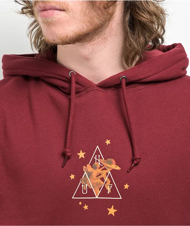 Huf burgundy hoodie store