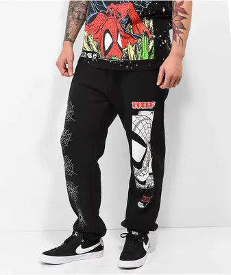 HUF x Spider-Man Amazing Black Fleece Kids Sweatpants