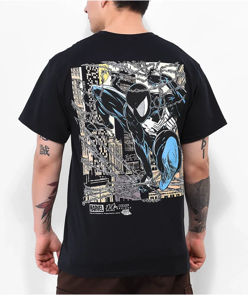HUF x Spider Man Hangin Out Black T Shirt Willowbrook Shopping