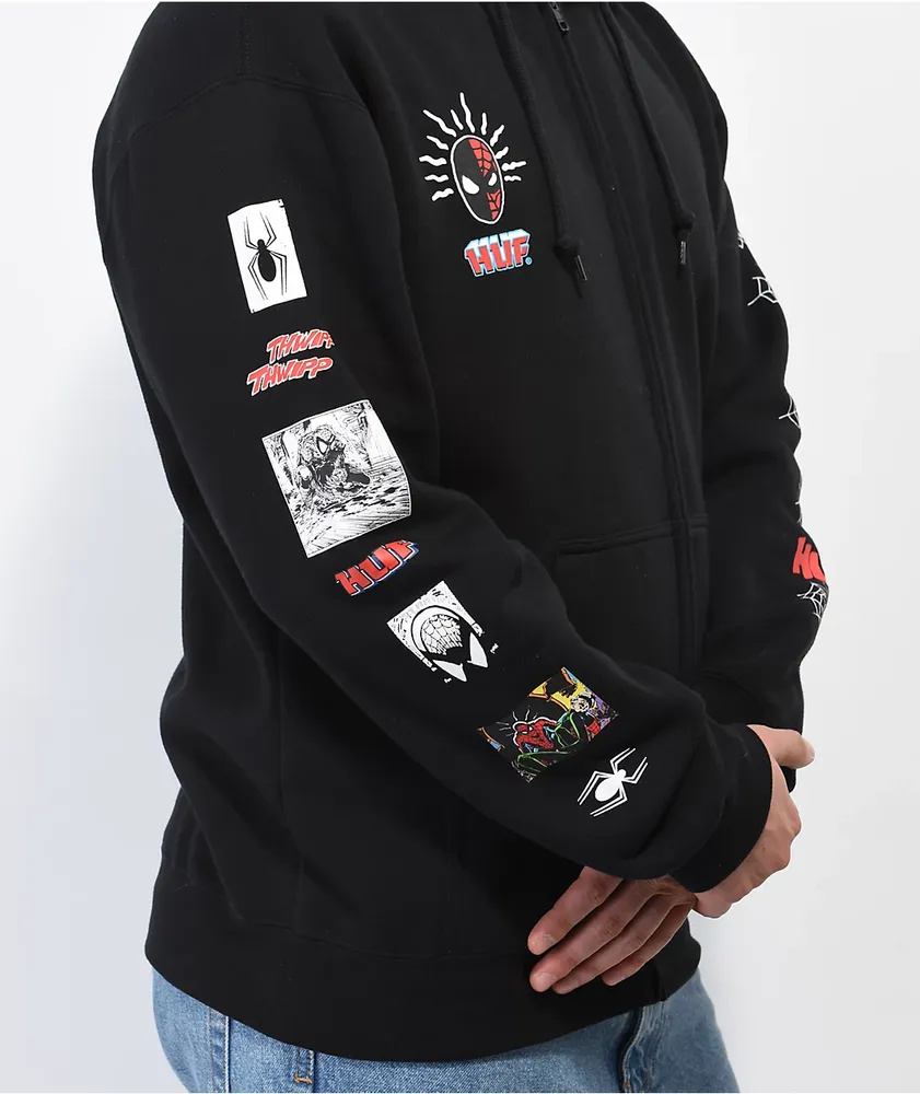 HUF x Spider-Man Spidey Sense Black Zip Hoodie at CoolSprings