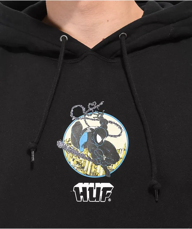 HUF x Spider Man Three Hundred Black Hoodie Willowbrook Shopping