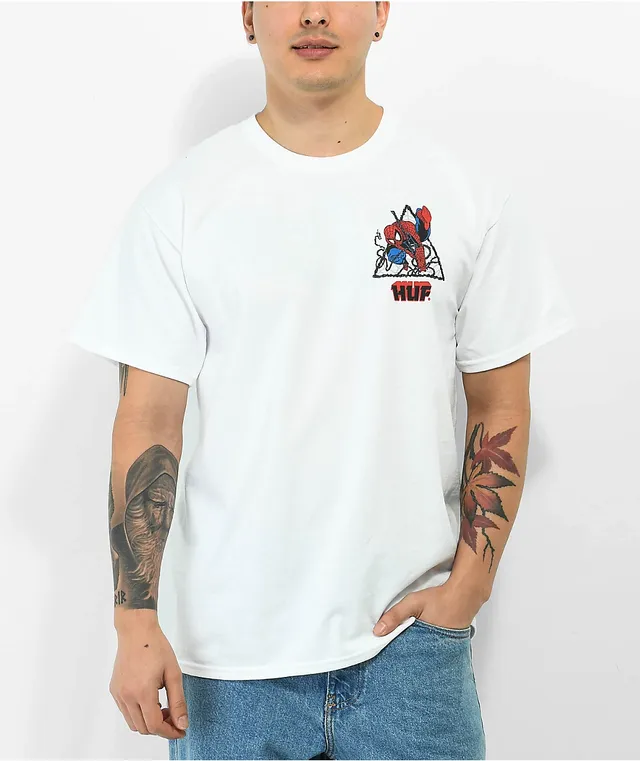 HUF x Spider-Man Thwip Triangle White T-Shirt at CoolSprings
