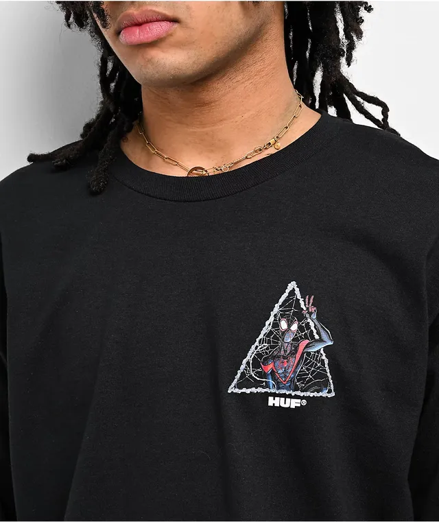 HUF x Spider-Man Universe Miles Triple Triangle Black Long Sleeve