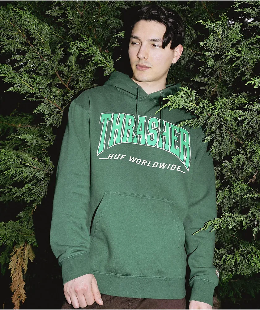 Thrasher forest green hoodie online