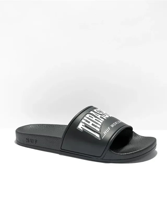 HUF x THRASHER Black Slide Sandals CoolSprings Galleria