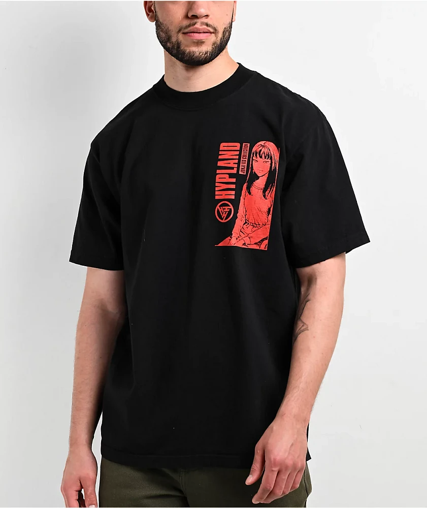 HYPLAND x Junji Ito Tomie Blocks Black T-Shirt at Hamilton Place