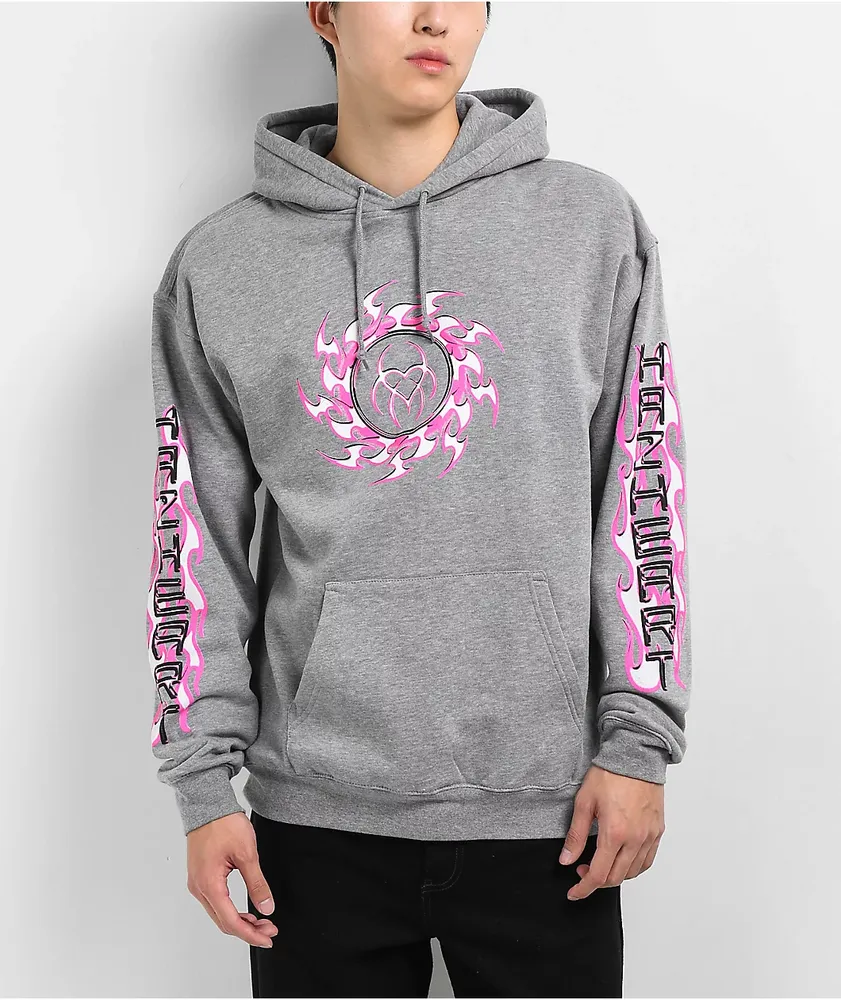 Thrasher pink flame outlet hoodie