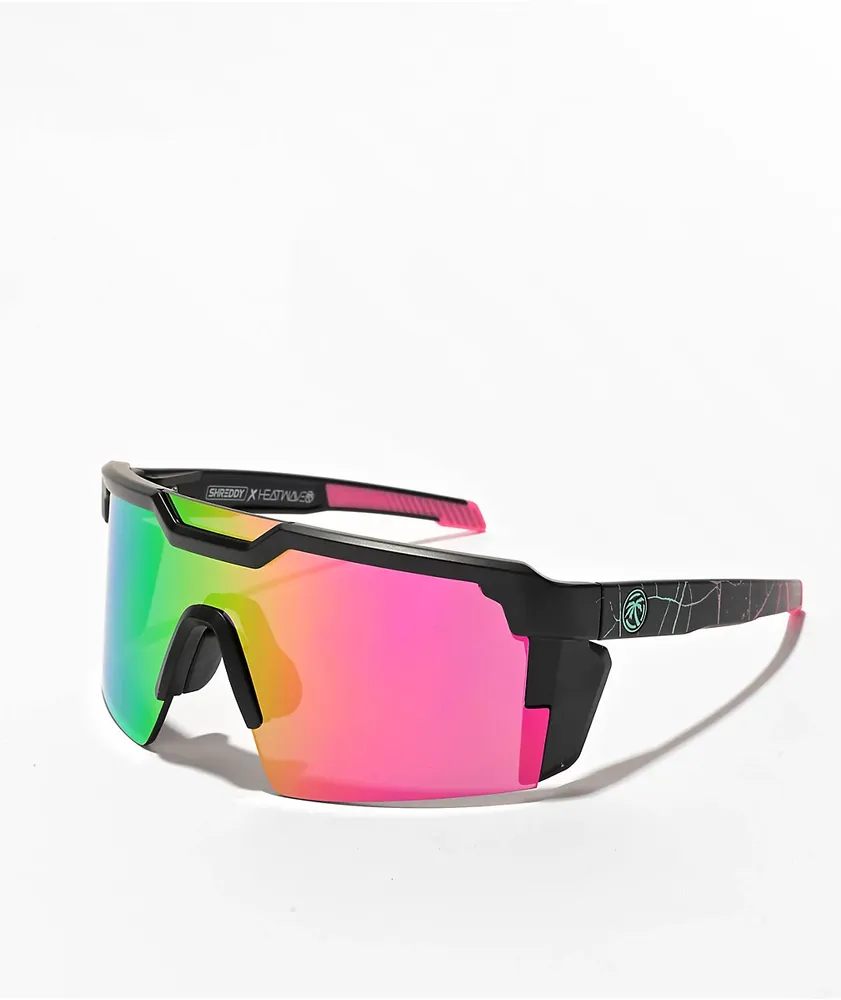 Heat Wave Future Tech Shreddy Crack Black Sunglasses Plaza Las