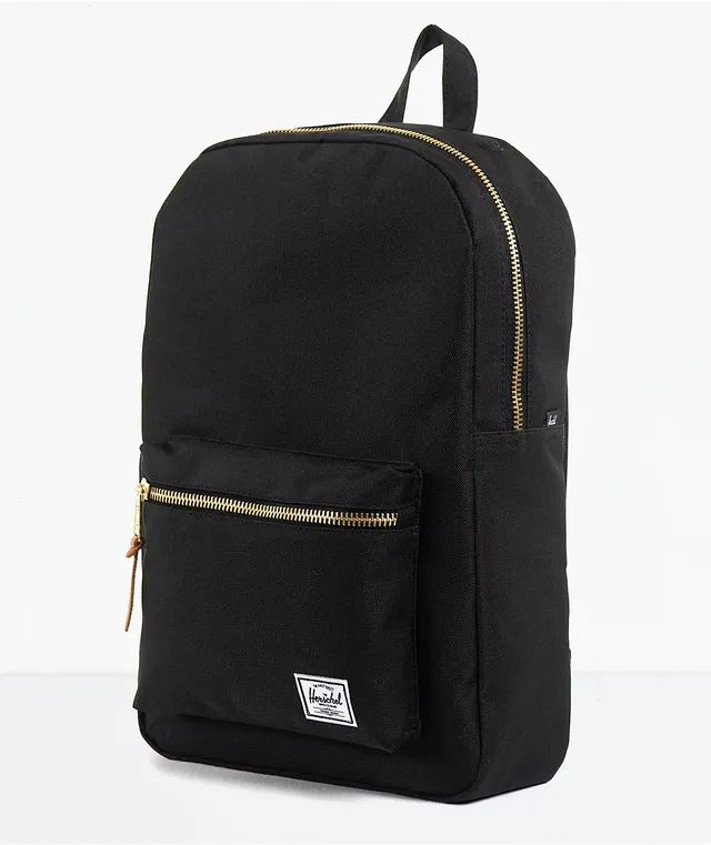 Herschel black backpack shop gold zipper
