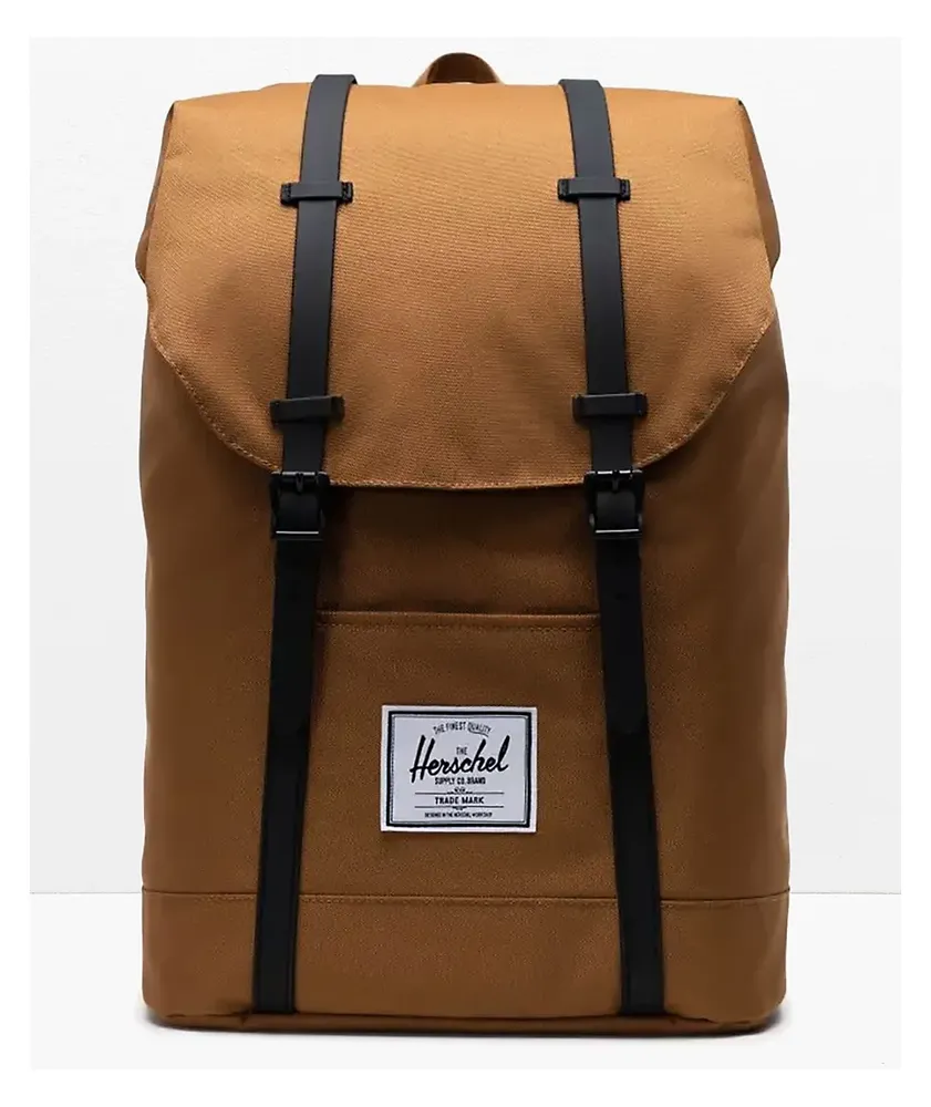 Herschel backpack deals leather straps